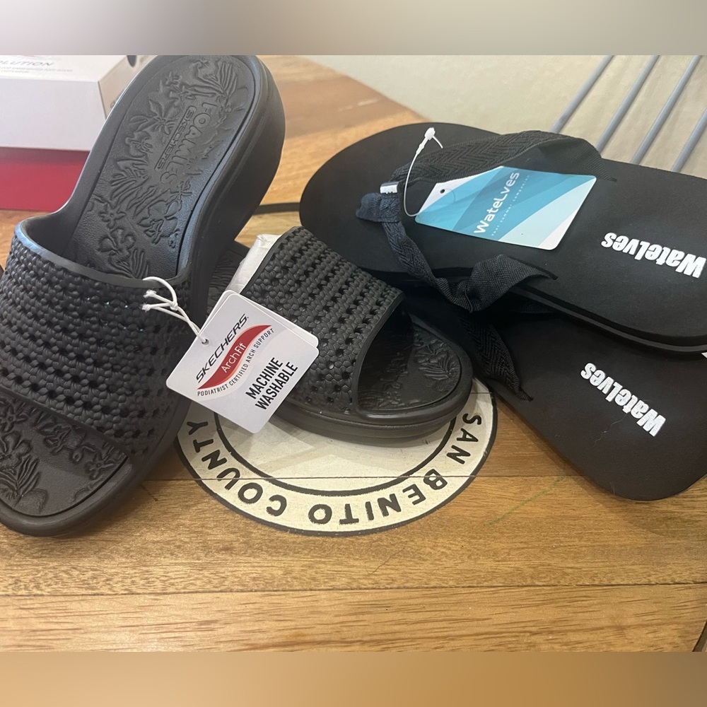 Brand new with tags original price $45 for the sketchers and $20 flip flops